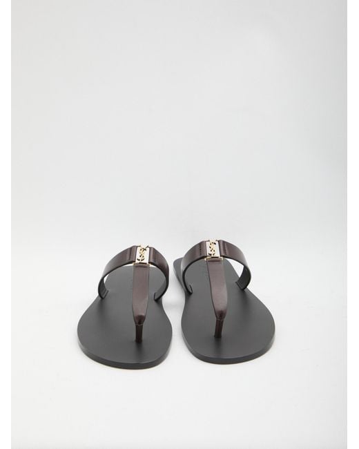 Saint Laurent Black Babylone Logo Plaque Slides for men