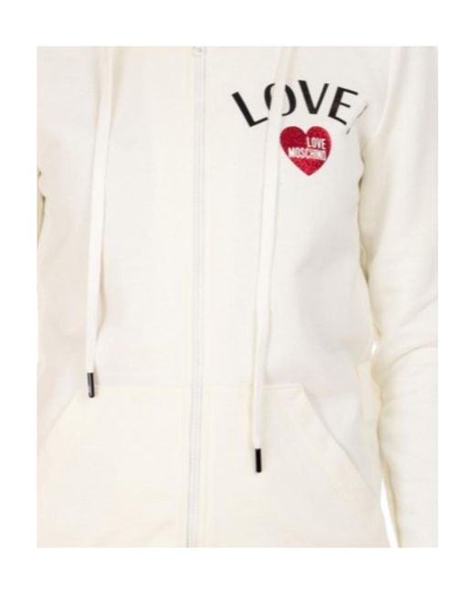 Moschino White Hooded Casual Jacket
