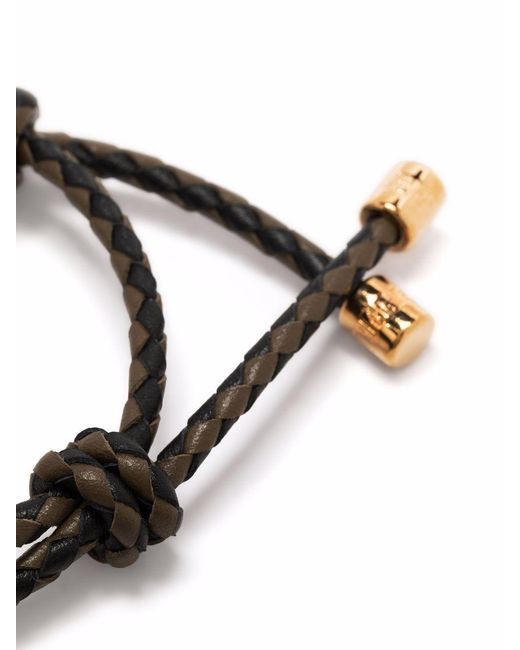 Versace Brown Medusa Head Charm Braided Bracelet for men
