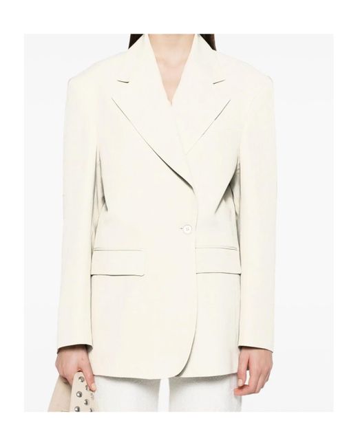 P.A.R.O.S.H. Natural Raisa Single-Breasted Blazer
