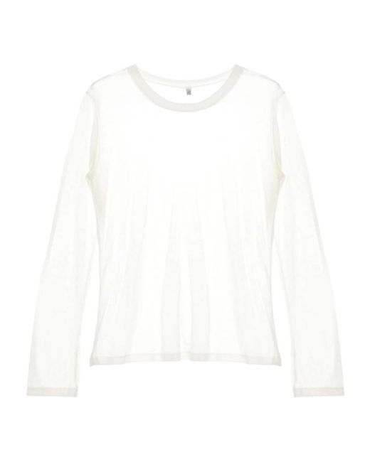 Baserange White Crew Neck Long-Sleeved T-Shirt