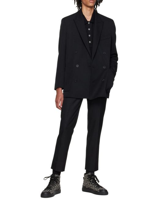 Balmain Black Double-Breasted Blazer for men