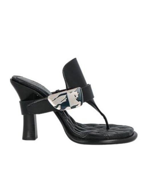 Burberry Black Thong Sandals