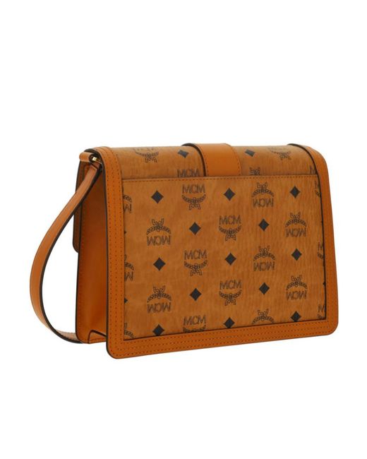 MCM Brown Tracy Foldover Medium Shoulder Bag