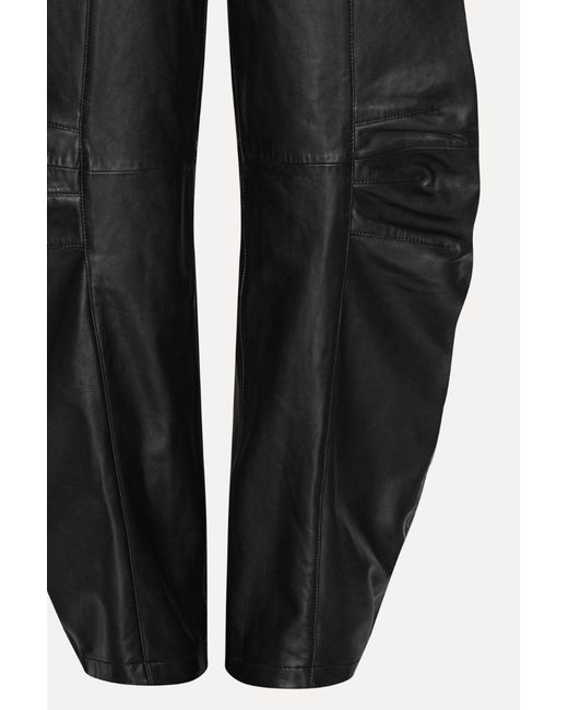 ROTATE BIRGER CHRISTENSEN Black High-Waist Leather Pants