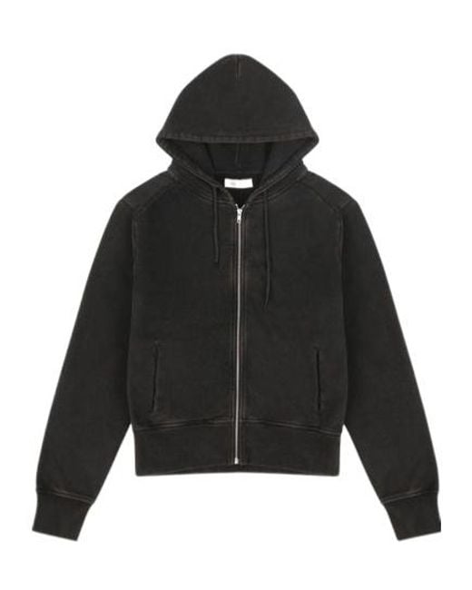 Entire studios Black Slim Zip-Up Hoodie for men