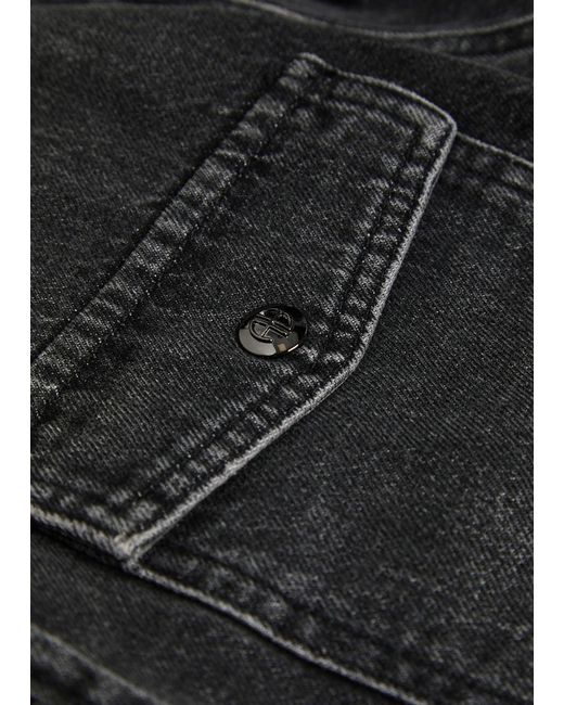 Anine Bing Black Paxton Washed Denim Shirt
