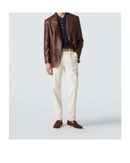 John Lobb Brown Pace Suede Loafers for men