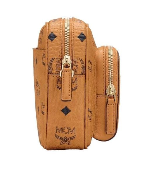 MCM Brown Logo-Print Cross Body Bag for men