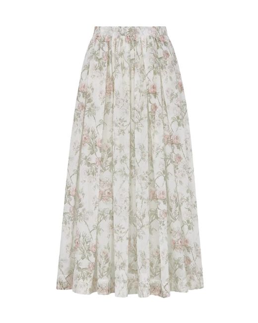 Dior White Mid-Length Flared Skirt