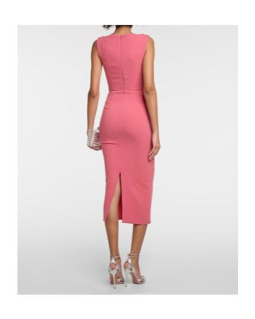 Alex Perry Pink Portrait Midi Dress