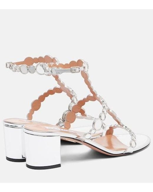 Aquazzura Multicolor Solid Color Leather Sandals