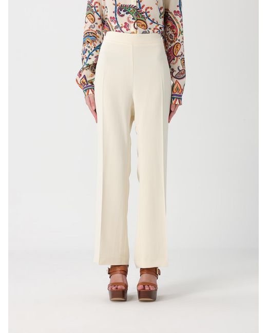 Etro Natural Zip Fastened Flared Trousers