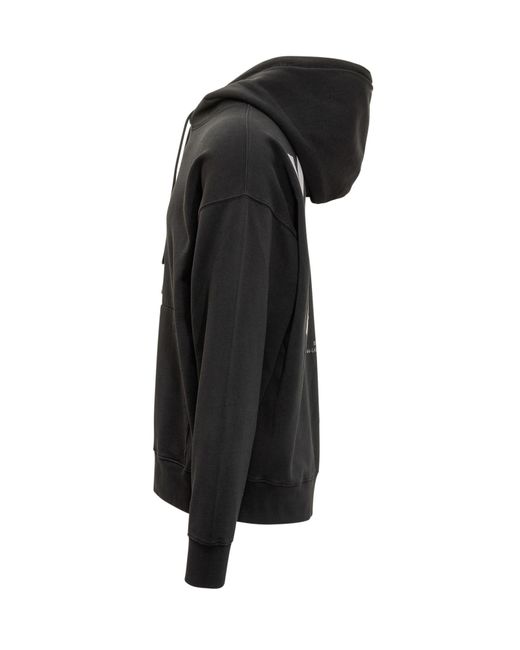 44 Label Group Black Logo-Print Hoodie for men