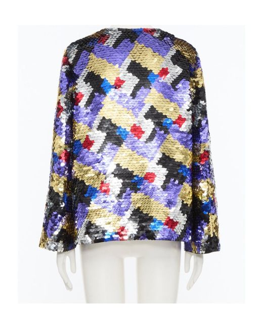 Valentino Blue Crew Neck Long-Sleeved Casual Jacket