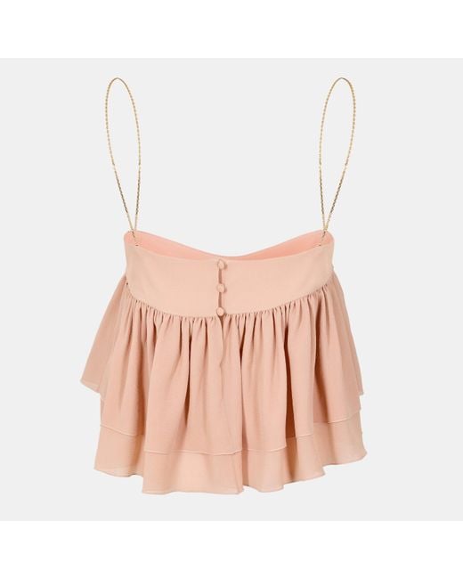 Chloé Pink Ruffle Cami Top