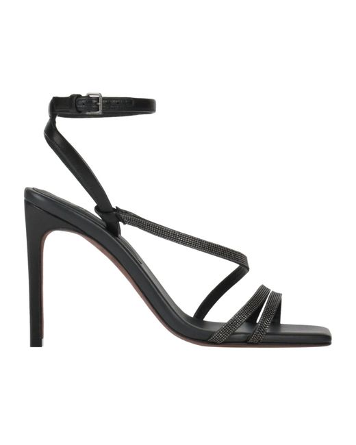 Brunello Cucinelli Metallic Thin-Strap High-Heel Sandals