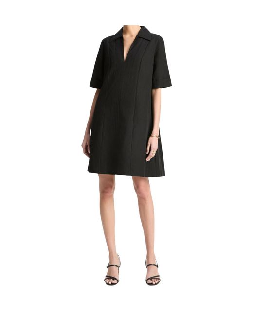 Vince Black Short Sleeve Shirt Dress