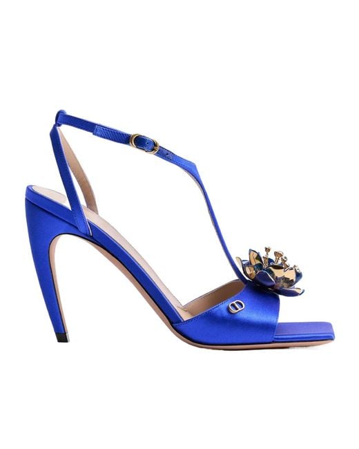 Dior Blue Flora Heeled Sandal