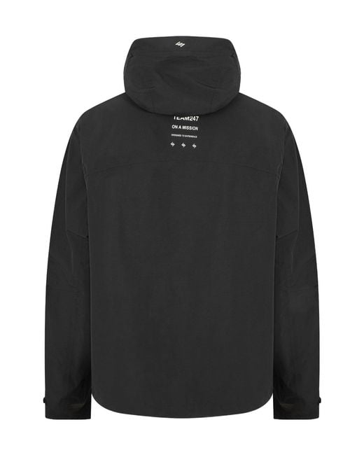 Represent Black Hooded Shell Jacket for men