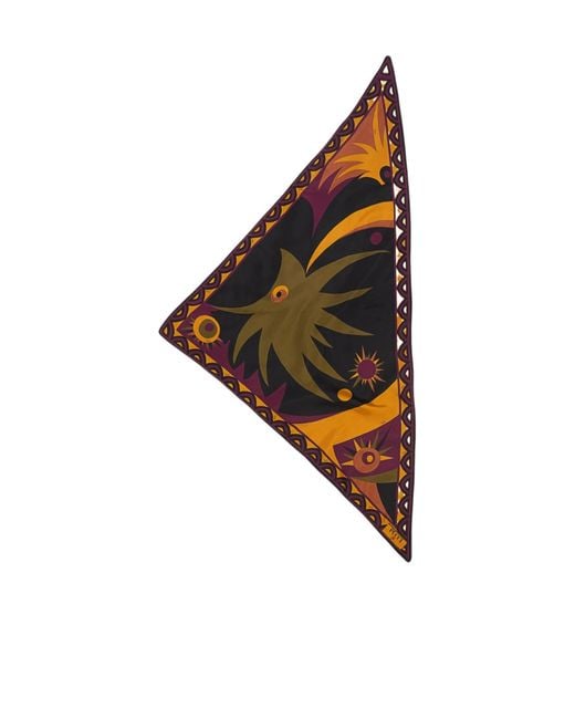 Emilio Pucci Black Mixed Print Padded Triangle Scarf