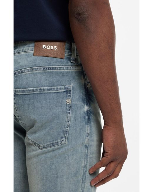 Boss Blue Belt Loop Jeans for men