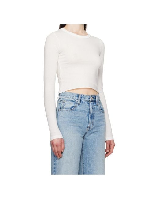 SLVRLAKE Denim Blue Round Neck Long-Sleeved T-Shirt
