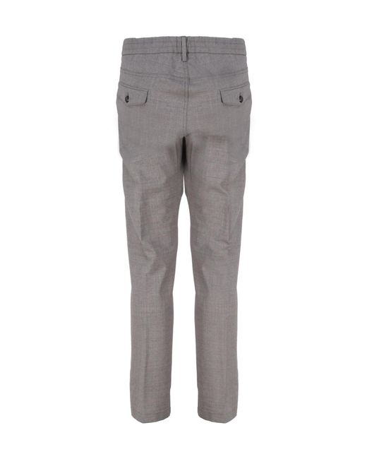 Eleventy Gray Drawstring Pleated Pants for men