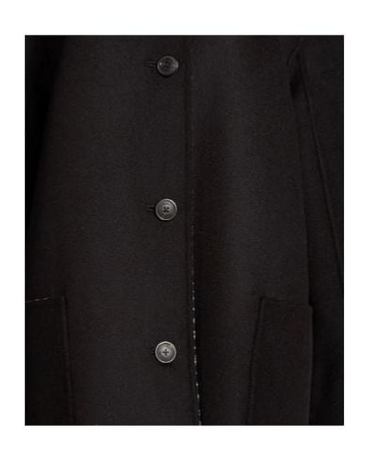 Tory Burch Black Minimalist Singlebreasted Wool Coat