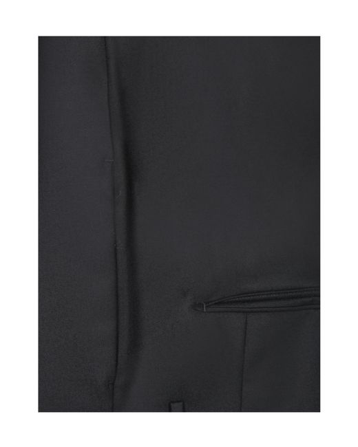 Tagliatore Black Double Breasted Tailored Jacket for men