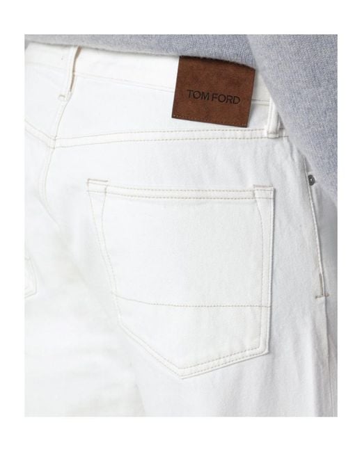 Tom Ford Black Jeans With Biker-Effect Details for men