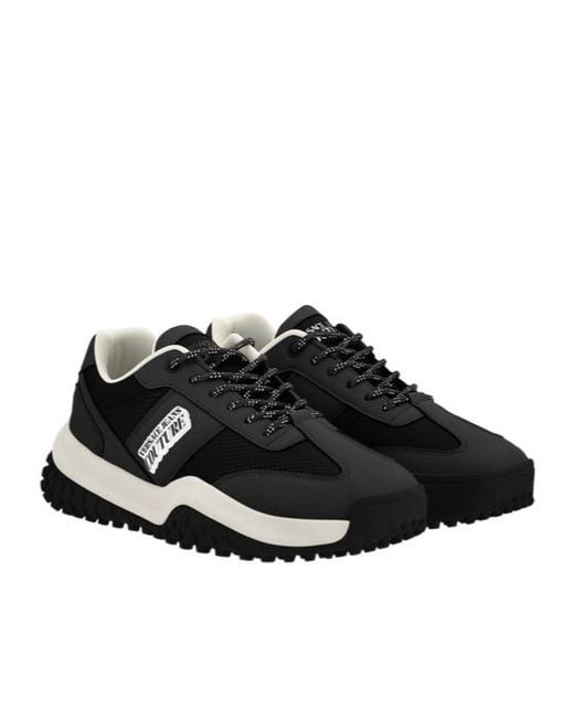 Versace Black Jeans Couture Chunky Sole Low-Top Sneakers for men