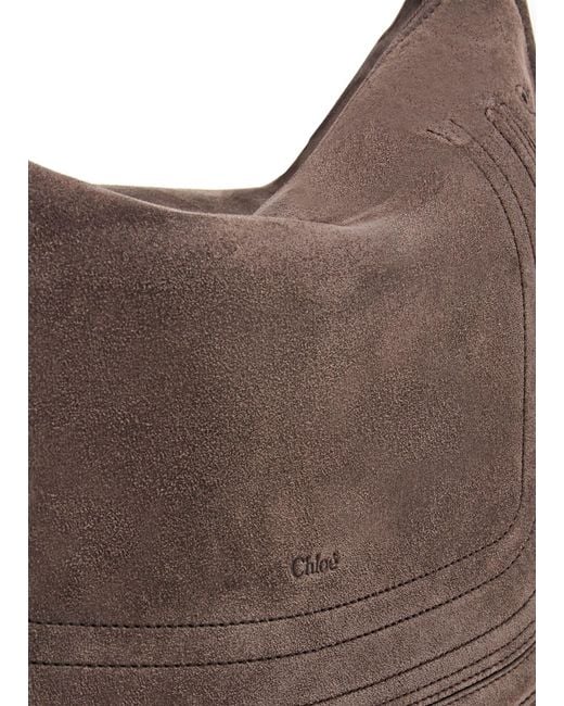 Chloé Brown Marcie Logo Shoulder Bag