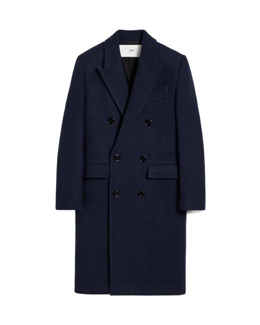 AMI Blue Ami Pairs Double Breasted Coat