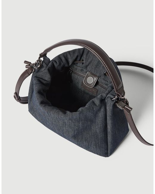 Brunello Cucinelli Black Mellow Small Bucket Bag