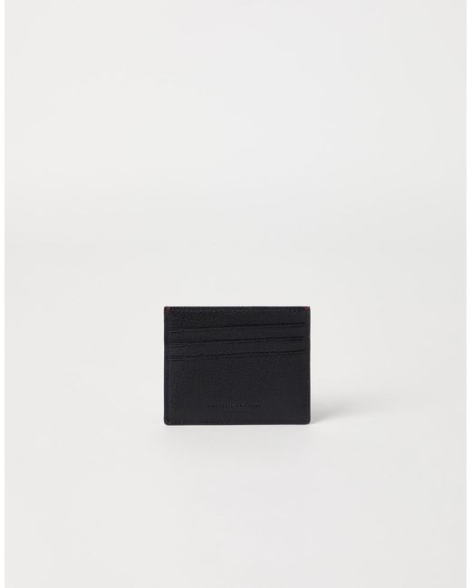 Brunello Cucinelli Black Logo Embossed Card Holder for men