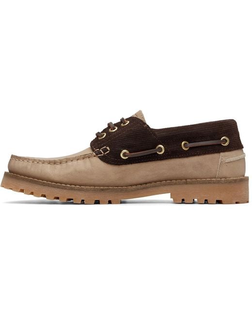 Barbour Brown Re-Engineered Deck Leather Boat Shoes for men