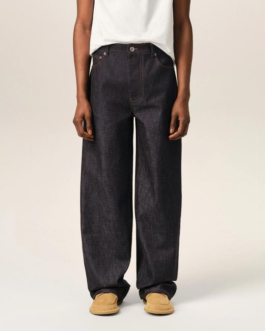 AMI Blue Belt-Loop Jeans for men