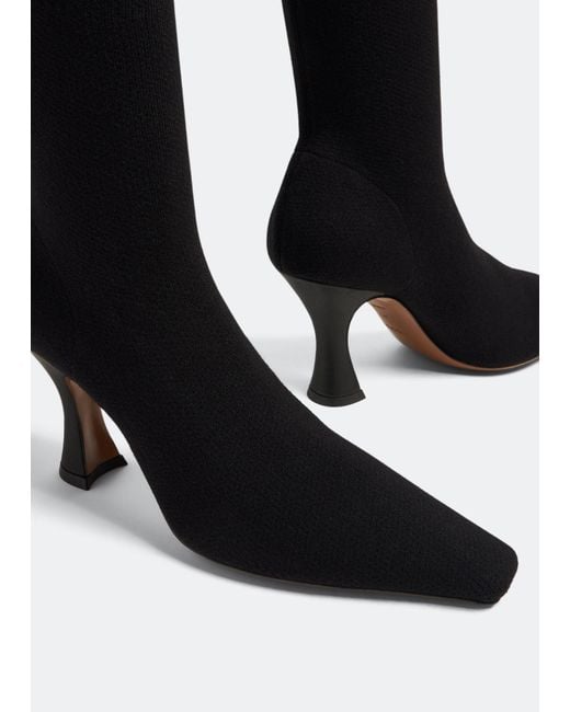 Neous Black Stretch Knitted Boots