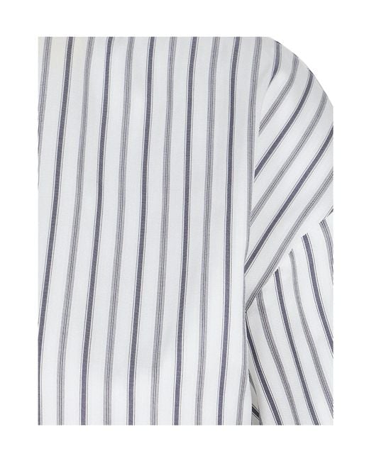 Peserico Gray Striped Longline Shirt