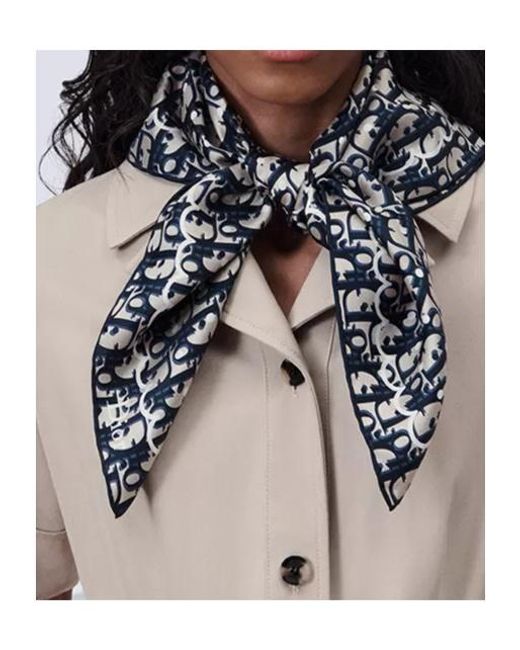 Dior Black Polka Oblique 70 Square Scarf