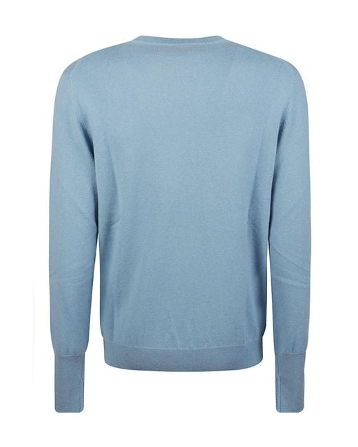 Ballantyne Blue Plain Stitch Sweater for men