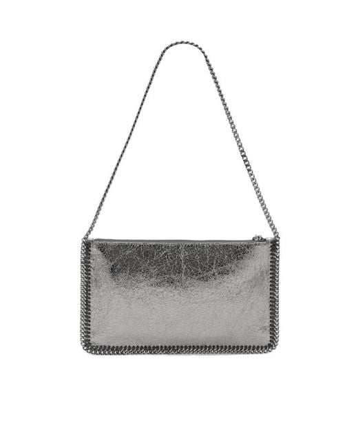 Stella McCartney Gray Falabella Metallic Clutch Bag