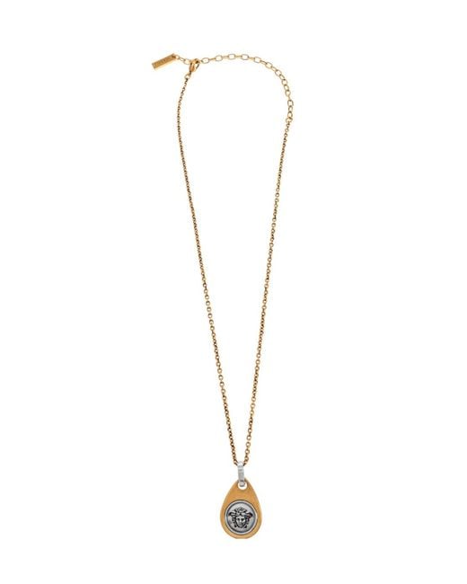 Versace Metallic Medusa Pendant Necklace for men