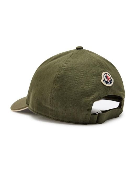 Moncler Green Logo-Embroidered Cotton Cap for men