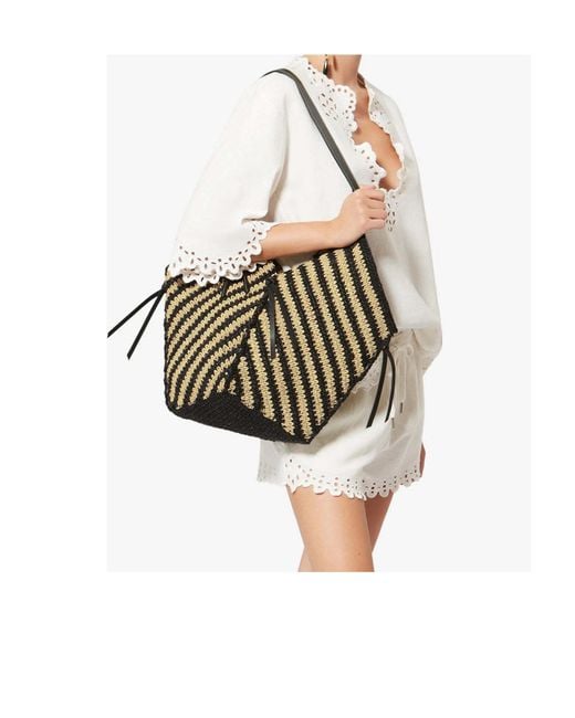 Isabel Marant Metallic Woven Stripe Tote Bag