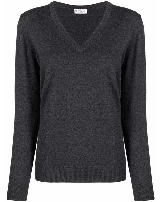 Brunello Cucinelli Black Cashmere Fine-Knit Jumper