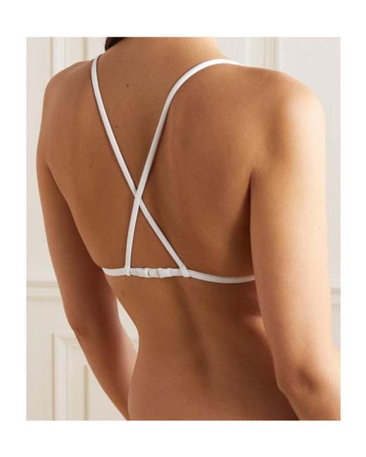 Chloé White Neck-Hanging Swimsuit Top