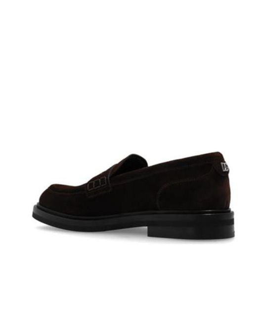 Dolce & Gabbana Black Round Toe Loafers