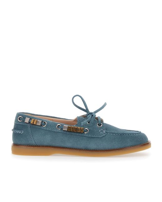 Pinko Blue Grace 01 Lace-Up Loafers